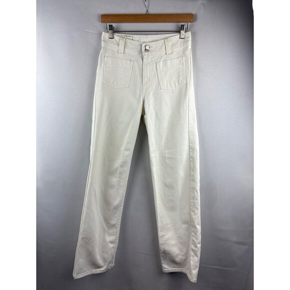 Levis Junior White Straight-Leg Jeans Size 7 M 100% Cotton - Picture 2 of 6